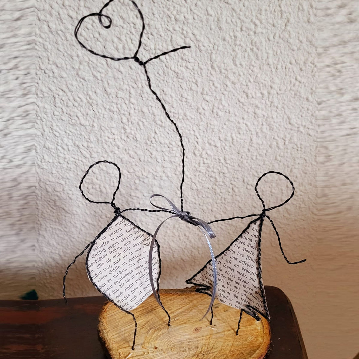 Draht Deko Brautpaar mit Herz
