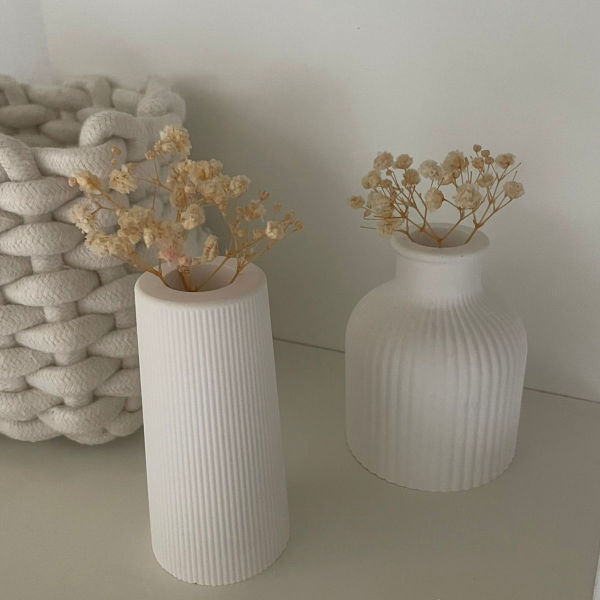 Gips Vasen für Trockenblumen